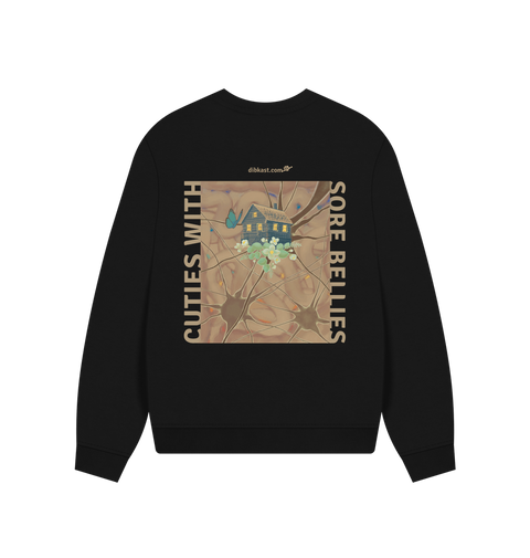 Black Printed Sweater Back