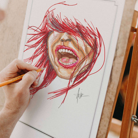 Personal Project; Portrait Study Of Layered Marker Strokes
