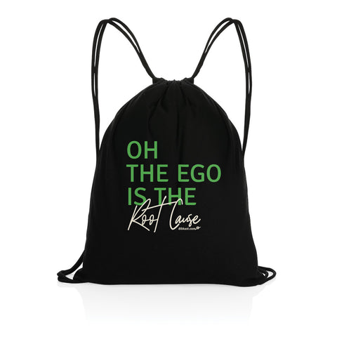Black Almost Oh The Ego Drawstring Backpack  - front_0