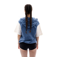 Active-short sleeve shirt with hood & elastic waist band