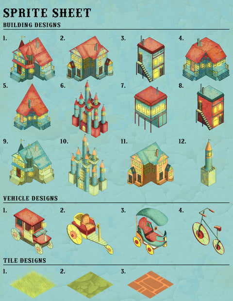 Fictional Isometric game design assets
