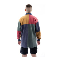 Barbarian rugby wear, multi coloured, long sleeve collar shirt with wrist cuffs