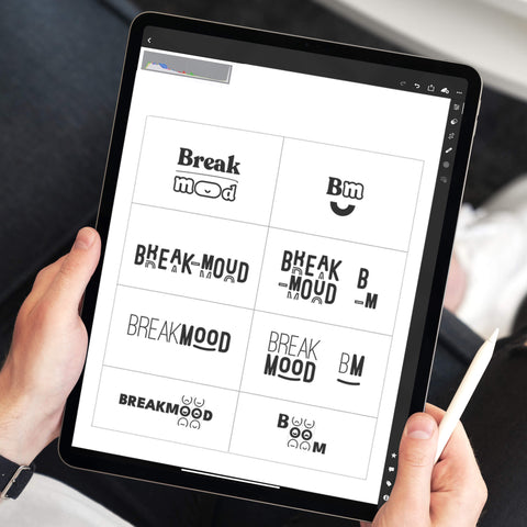 Breakmood logo on ipad