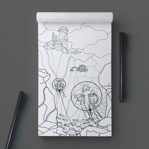 fish farm design line art