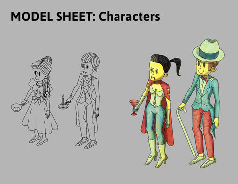 Fictional Isometric game design model sheet