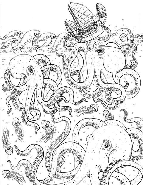 octopus line art