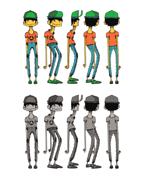 Mascot character rotation design