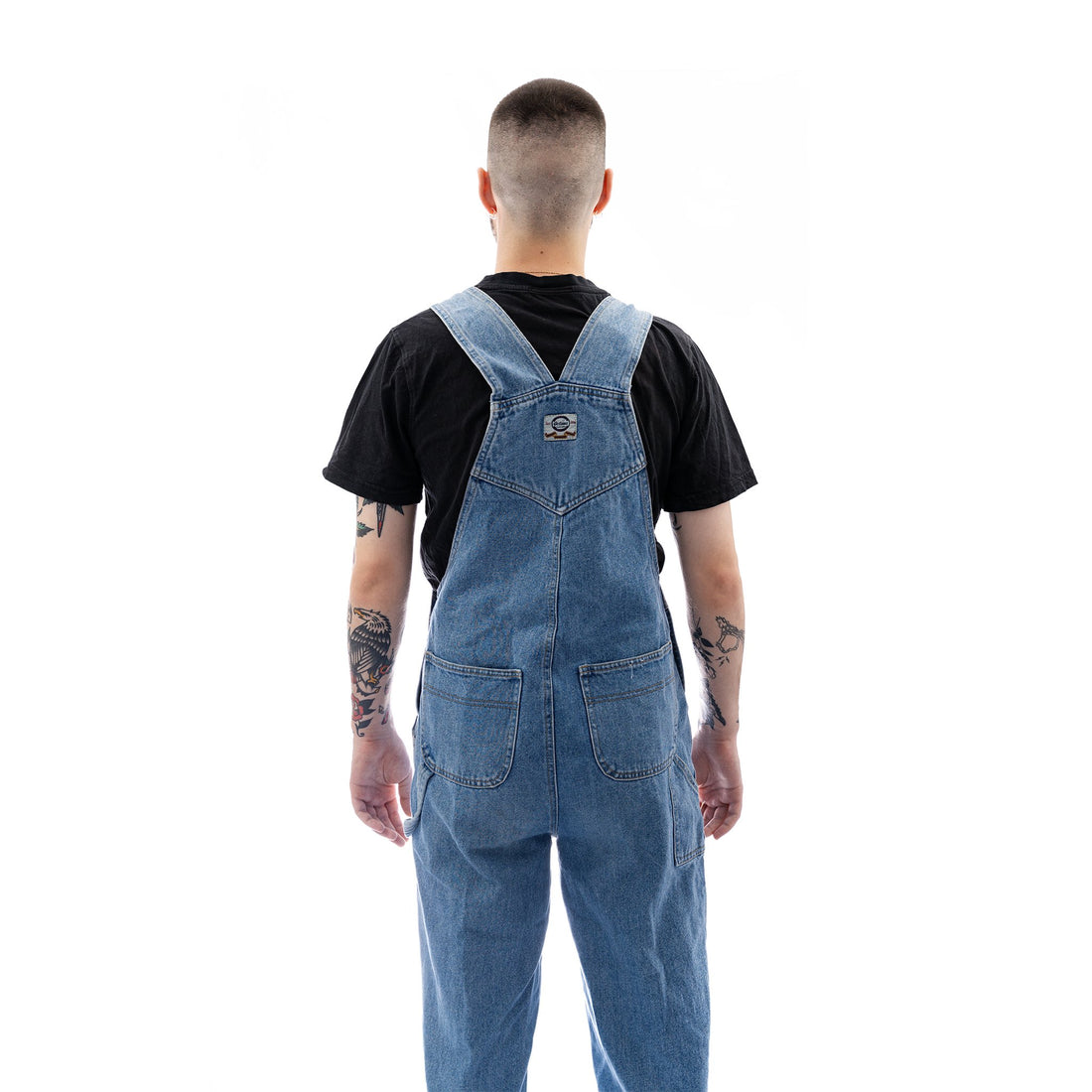 Octane, light blue overalls with one replaced clip