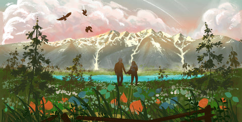 Freelance; Wedding Koozie Digital Painting