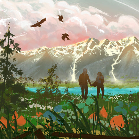 Freelance; Wedding Koozie Digital Painting