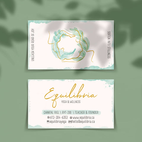 Ottawa yoga instructor business cards Equilibria