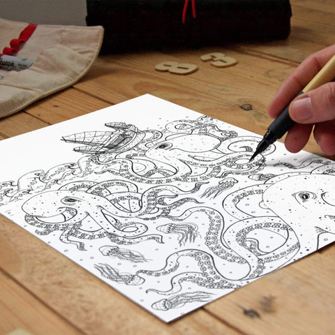 Algonquin College; Colouring book ink line work