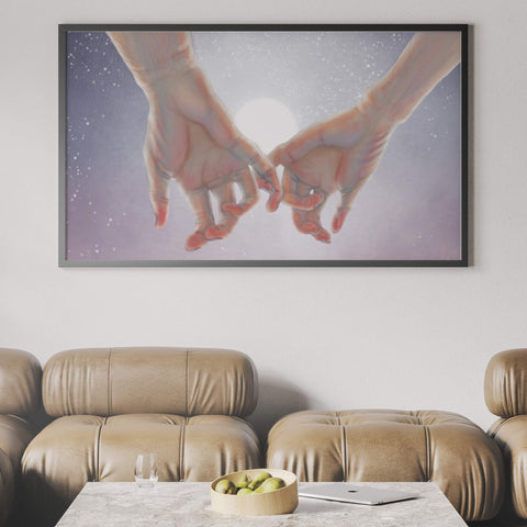 two hands holding pinkies digital painting