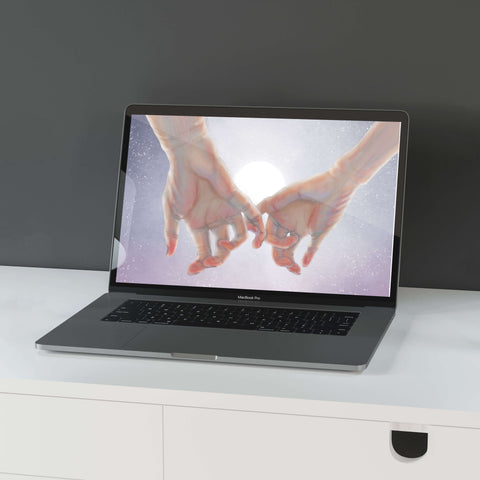 two hands holding pinkies digital painting