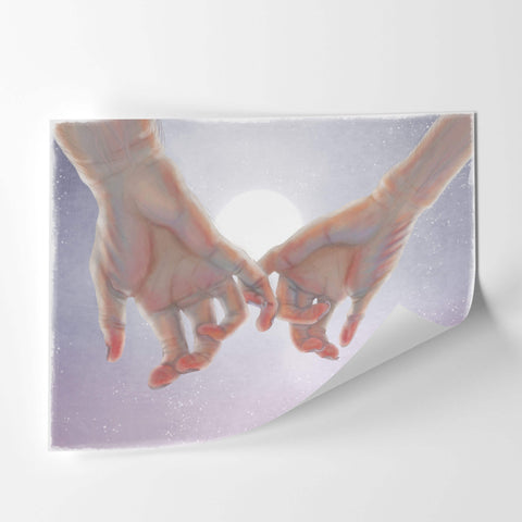 two hands holding pinkies digital painting